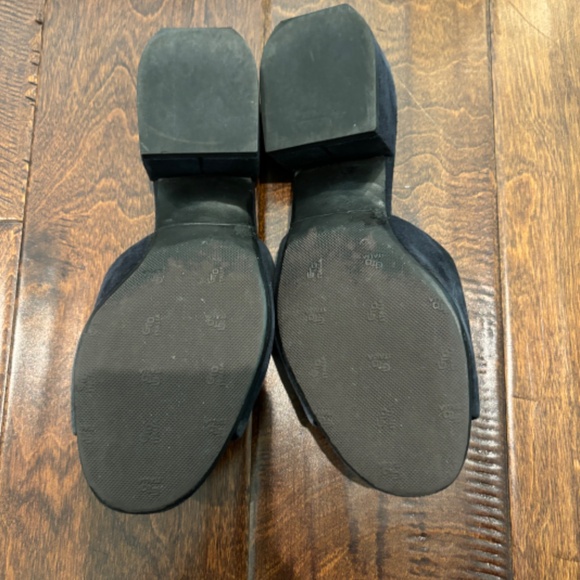 VINCE RACHELLE-2 Navy blue SUEDE mules sandals ITALY - Picture 4 of 7